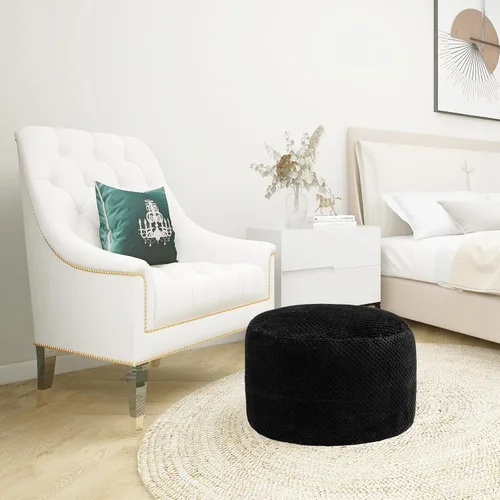 Miniatura 7 de Asuprui Puf otomano de relleno, reposapiés otomano de relleno, taburete suave con relleno, 20 x 20 x 12 pulgadas, silla mullida para el suelo