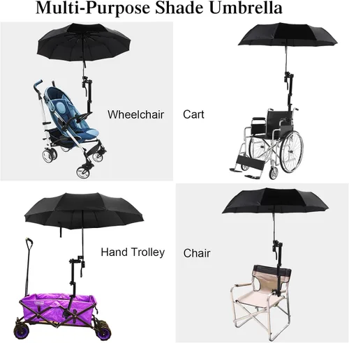 Miniatura 7 de Shinylin 2 paraguas de playa con abrazadera universal ajustable UPF 50+ apertura y cierre automático resistente al viento paraguas de golf portátil