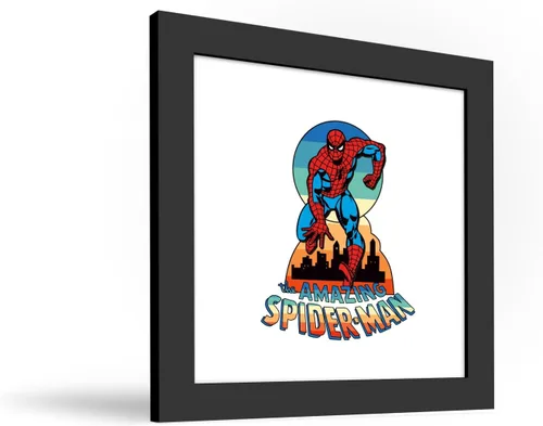 Miniatura 2 de Trends International Gallery Pops Marvel Spider-Man - Arte de pared retro con foco corriendo la ciudad, 12 x 12 pulgadas, arte de pared de Gallery