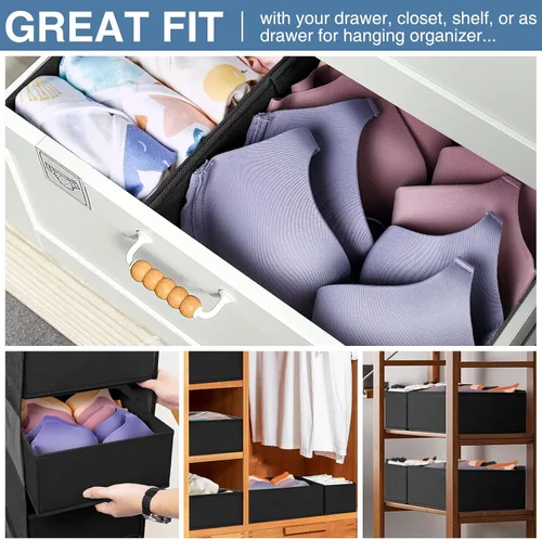 Miniatura 4 de Criusia Organizador de Cajones para Ropa Paquete de 12 - Organizadores de Closet Inodoros y Almacenamiento para Calcetines Ropa Interior Sostén