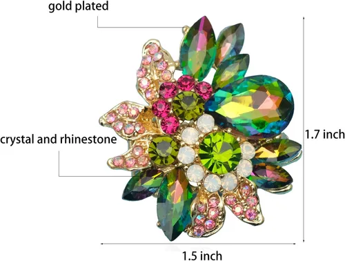 Miniatura 2 de Anillos de lujo para mujer, con diseño de hojas de cristal austriaco, para cóctel, elástico, ajustable, accesorios de joyería