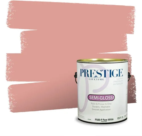 Miniatura 352 de Prestige Paints Pintura exterior e imprimación en uno, 1 galón, plano, coincidencia comparable de Valspar* Amber Rose*