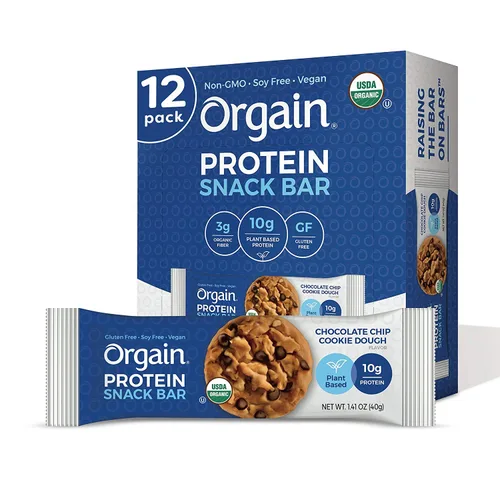 Miniatura 5 de Orgain Batido de proteína vegana nutricional orgánico, grano de vainilla (paquete de 12) barras de proteína vegana orgánica, masa de galletas