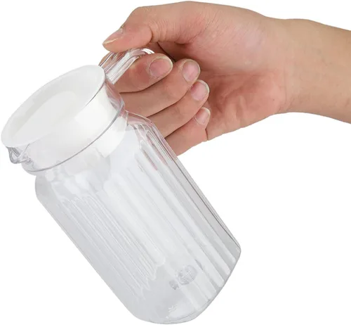 Miniatura 8 de Jarra acrílica de 16.9 fl oz/18 onzas, jarra de agua transparente con tapa, jarra de jugo irrompible, botella de agua fría para jugo casero, té