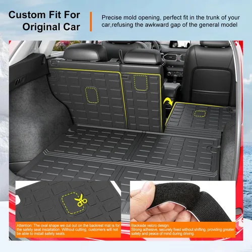 Miniatura 2 de Alfombrilla de carga Powoq Compatible con Mazda CX-5 2023-2025, alfombrilla TPE para maletero, respaldo para maletero, alfombrilla de reemplazo