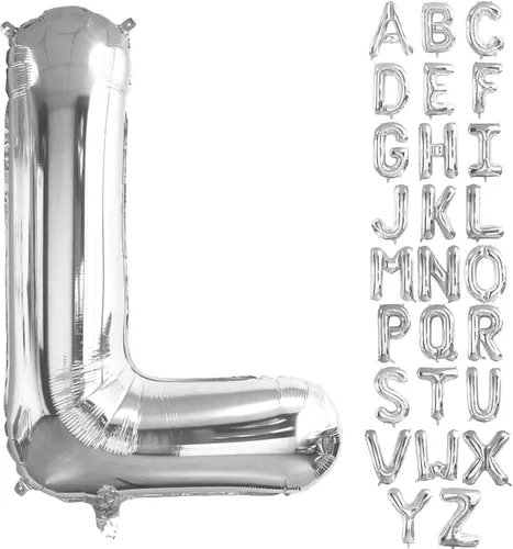 Miniatura 25 de Lovoir Globos grandes de 40 pulgadas con la letra G de color plateado de gran tamaño, globo de helio de aluminio de Mylar para fiesta de cumpleaños