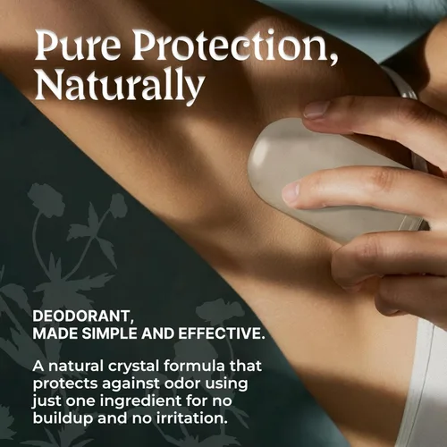 Miniatura 2 de SVARA Desodorante de cristal de alumbre natural en barra para mujeres y hombres, piedra de alumbre de potasio para control de olores, diseño de roca