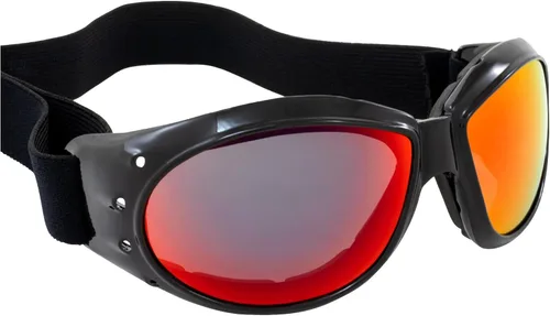 Miniatura 7 de Global Vision Eliminator - Gafas acolchadas para motociclismo, 2 pares, lentes negras con espejo verde y rojo