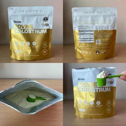 Miniatura 5 de Polvo de calostro bovino entero alimentado con pasto para mujeres y hombres, ordeño del primer día, sin OMG, sin soja, keto, sin gluten, 28