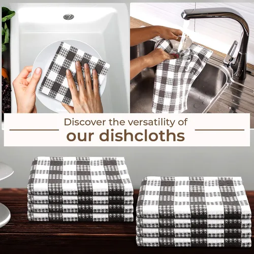 Miniatura 205 de Urban Villa Toallas de cocina 100% algodón para cocina (juego de 6) 20"x30" toallas de cocina altamente absorbentes, juego de ropa de cocina