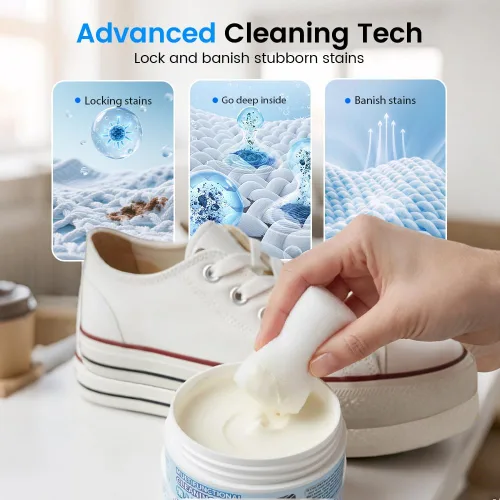 Miniatura 6 de Crema limpiadora de zapatos blanca multiusos, sin enjuague, brillo rápido, fácil de usar para zapatos de cuero, elimina la suciedad