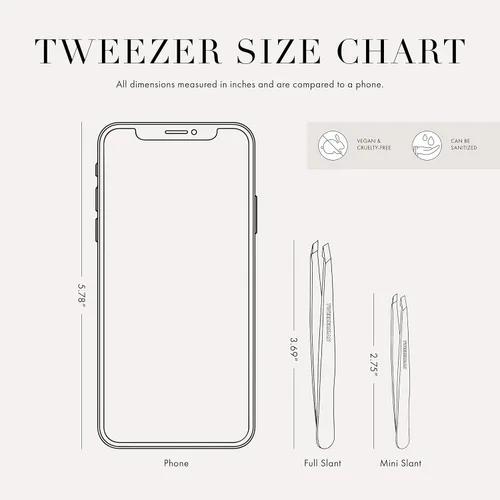 Miniatura 6 de Tweezerman Mini pinzas inclinadas y punta – Juego de pinzas para cejas, pinzas de viaje para cejas, vello facial
