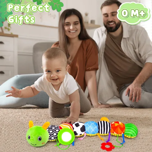 Miniatura 3 de Juguetes para bebés de 0-6 y 6-12 meses, juguetes de peluche para bebés para tiempo de acostarse y desarrollar habilidades sensoriales con crujido