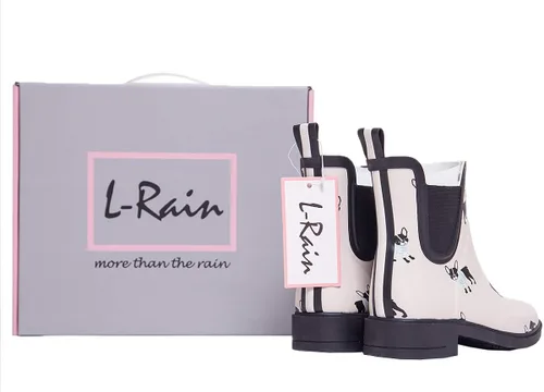 Miniatura 2 de L-Rain LR - Botas de lluvia cortas para mujer impermeables antideslizantes botines Chelsea