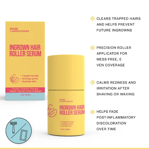 Miniatura 6 de Base Laboratories Tratamiento para el cabello encarnado – Suero Roller – Suero para suavizar la piel para pelos encarnados y protuberancias