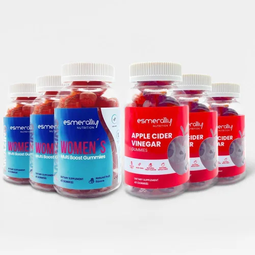 Paquete de 6 multivitamínicos para mujer - Gomitas de vinagre de sidra de manzana - 360 gomitas multivitamínicas - Vitaminas para mujeres - Sabor a