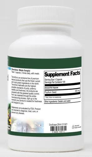 Miniatura 2 de Semilla de psyllium (Fibra) - 450 mg (100 Cápsulas, ZIN: 511401)