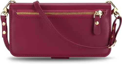 Miniatura 7 de Lipvina Funda tipo cartera para iPhone 12 Pro Max / 13 Pro Max para mujeres, bolsillo con cremallera, funda de teléfono de cuero PU con soporte