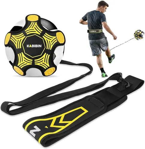 Equipo de entrenamiento de pelota de fútbol/voleibol, entrenador de patadas de fútbol solo para niños y adultos, cinturón elástico para la práctica