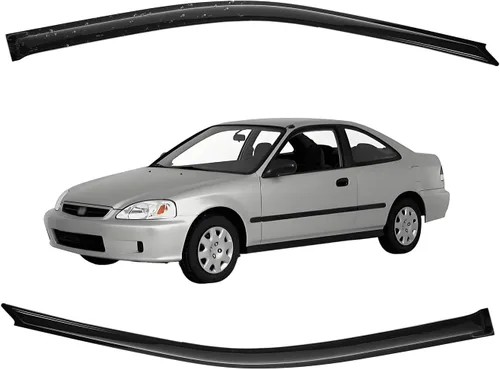 Miniatura 147 de Viseras para ventanas para Mazda 3 Sedán 4 puertas 2004 2005 2006 2007 2008 2009 estilo JDM Mugen, deflector de viento, protector solar y de lluvia