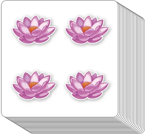 Calcomanías de flores de loto de 1 pulgada para álbumes de recortes, artes, manualidades, manualidades para niños, calendarios, diarios, paquete de