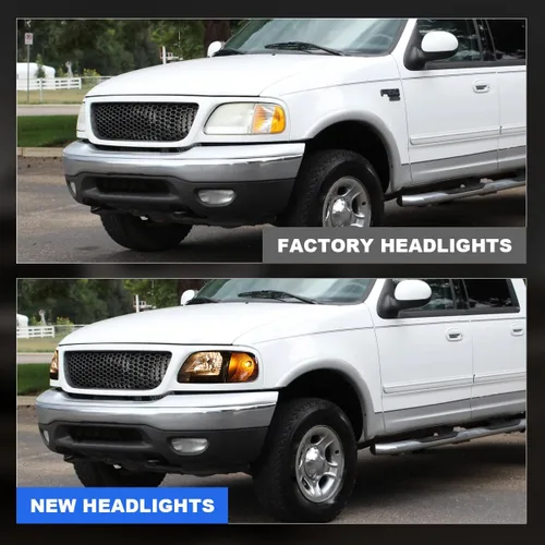 Miniatura 5 de ROXX Conjunto de faros delanteros con luces de esquina para Ford F150 1997-2003 y Ford Expedition 1997-2002/Para Ford F250 Light Duty 1997-1999, par