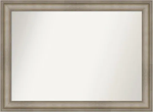 Miniatura 210 de Amanti Art Espejo de baño plateado para sobre el fregadero, 26 x 26 pulgadas, espejo cuadrado de plata antigua, marco de madera tradicional mediano