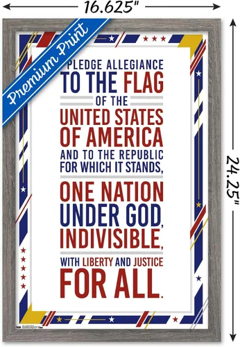 Miniatura 3 de Trends International The United States Of America - Pledge Of Allegiance Wall Poster, 14.725" x 22.375", Barnwood Framed Version