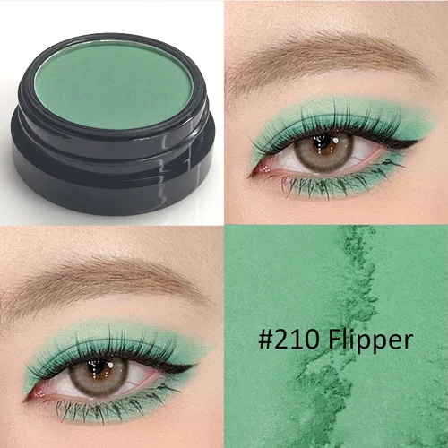 Miniatura 3 de Erinde Paleta de sombra de ojos verde mate, polvo de sombra de ojos de alta pigmentación, larga duración, ultra mezclable, color intenso 210 Flipper