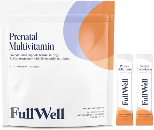 Miniatura 12 de FullWell Vitaminas Prenatales de Limón colina, ácido fólico, vitamina D para el crecimiento fetal, desarrollo cerebral 26 Nutrientes Vitales