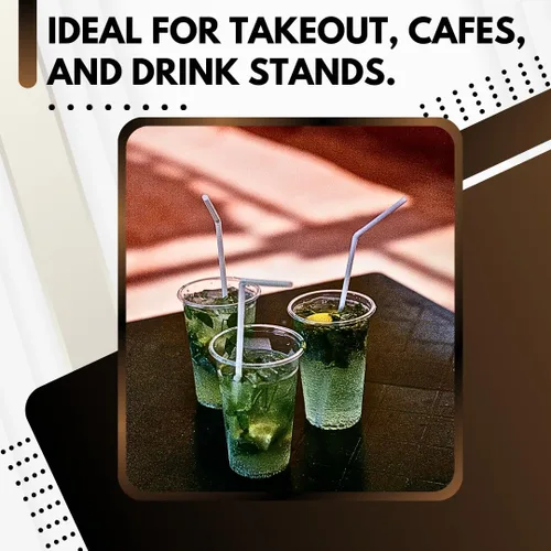 Miniatura 7 de Green Direct Vasos desechables de 12 onzas con tapas, vasos de plástico transparente con tapas, tazas de café helado para té Boba de burbujas, taza