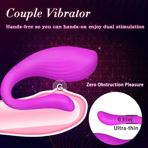 Miniatura 2 de Bragas vibratorias con aplicación y control remoto, vibrador portátil, Healexcer Smartphones Dual Motors Juguetes sexuales para adultos para Púrpura