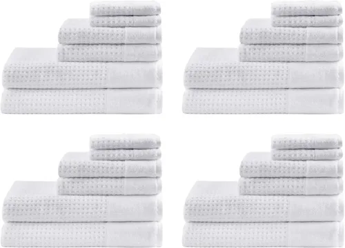 Miniatura 17 de Madison Park Spa Waffle - Juego de toallas de lujo 100 % algodón, tejido de gofre de textura premium, altamente absorbente, secado rápido, ropa