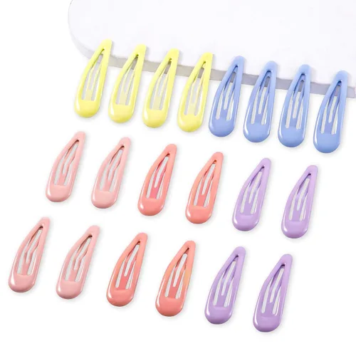 Miniatura 10 de 20 pinzas metálicas para cabello con cierre a presión en forma de gota de agua, pasadores antideslizantes para mujeres, pinzas pequeñas brillantes