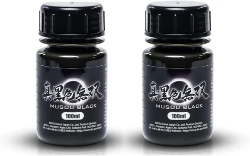 Musou Black, Pintura acrílica negra mundial más negra, 100 ml x 2 unidades, 3.38 fl oz (paquete de 2)
