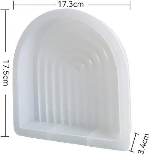 Miniatura 9 de Surakey Juego de 3 piezas de moldes de silicona geométrica de arco iris epoxi en forma de U, molde de vela de arco hecho a mano para bricolaje
