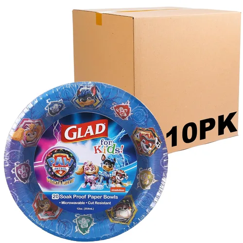 Miniatura 8 de Glad Cuencos de papel de Paw Patrol para niños, diseño de escudos, cuencos desechables con diseño apto para niños, duraderos y divertidos
