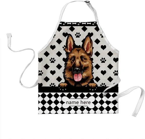 Miniatura 17 de Delantal de lunares de perro personalizado lindo perro salchicha, perro salchicha 3