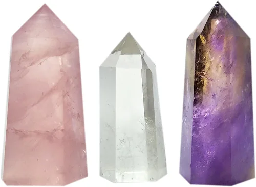 Miniatura 17 de Varitas de cristal curativo, barras de prisma facetadas para terapia de meditación de chakras de Reiki Deco