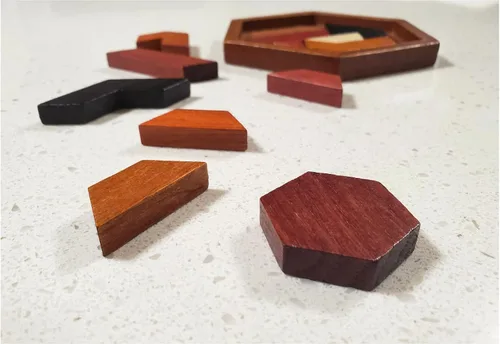 Miniatura 2 de Rompecabezas de madera hexagonal – Brain Teasers – Rompecabezas de rompecabezas para adultos y niños