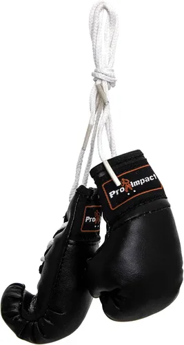 Mini guantes de boxeo – Guantes de boxeo en miniatura – Decoración colgante o exhibición de recuerdo – para uso doméstico y coche – 1 par (negro)