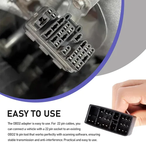 Miniatura 3 de Cable OBD2 de 22 pines OBD1 a 16 pines, adaptador de conversión funciona con herramientas de escáner OBD2, arnés de diagnóstico flexible