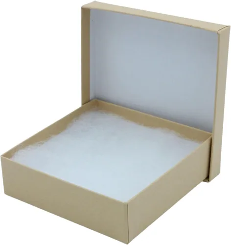 Miniatura 7 de SSWBasics Cajas de regalo de dos piezas de papel kraft rellenas de algodón, 3 x 3 x 1 pulgada (caja de 100), hechas de material 100% reciclado