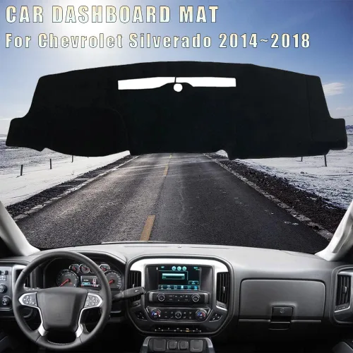 Miniatura 2 de Cubierta de franela para salpicadero, antideslizante, compatible con Chevrolet Silverado 2014-2018