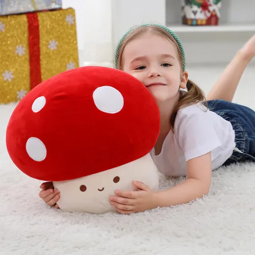 Miniatura 6 de WeBingo Almohada de felpa de hongo, 12 pulgadas, bonita decoración de hongos grandes, peluches de animales de peluche para niñas, niños y adultos