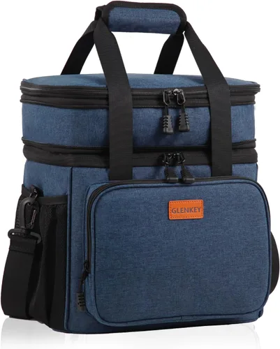 Miniatura 16 de GLENKEY - Lonchera aislada expandible, bolsa de almuerzo grande con doble compartimento, ligera, bolsa de mano impermeable, refrigerador