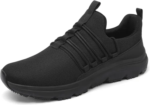 VikoViren Zapatos de trabajo antideslizantes para hombre, para restaurante o servicio de alimentos, transpirables, ligeros, resistentes al agua,
