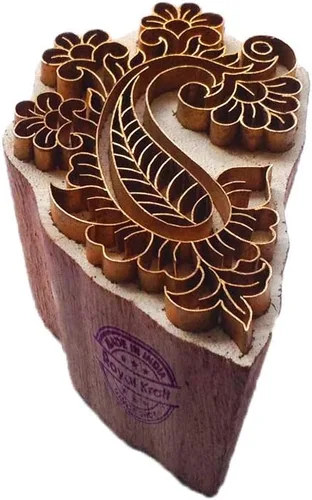 Miniatura 18 de Sello de Arcilla de Madera con Patrón de Loto de Latón para Impresión Rural BSCtag001