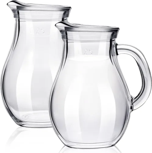 Leinuosen 2 piezas Jarra de crema pequeña de vidrio con pico Jarra espumante de leche Jarra de vidrio elegante para café y té Jarra creativa para