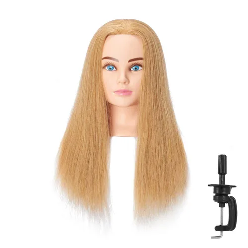 Miniatura 7 de Hairingrid Cabeza de maniquí 28"-30" 100% Cabello Humano para Peluquería y Cosmetología, Soporte de Abrazadera Incluido (R71619LB0624)